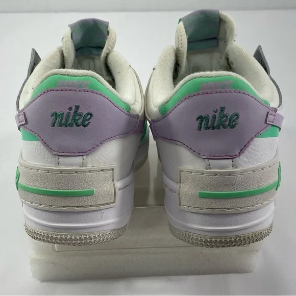NIKE AIR FORCE 1 #CU8591-103 Shadow White Green Purple Sneakers Women’s 9.5 - Picture 6 of 14
